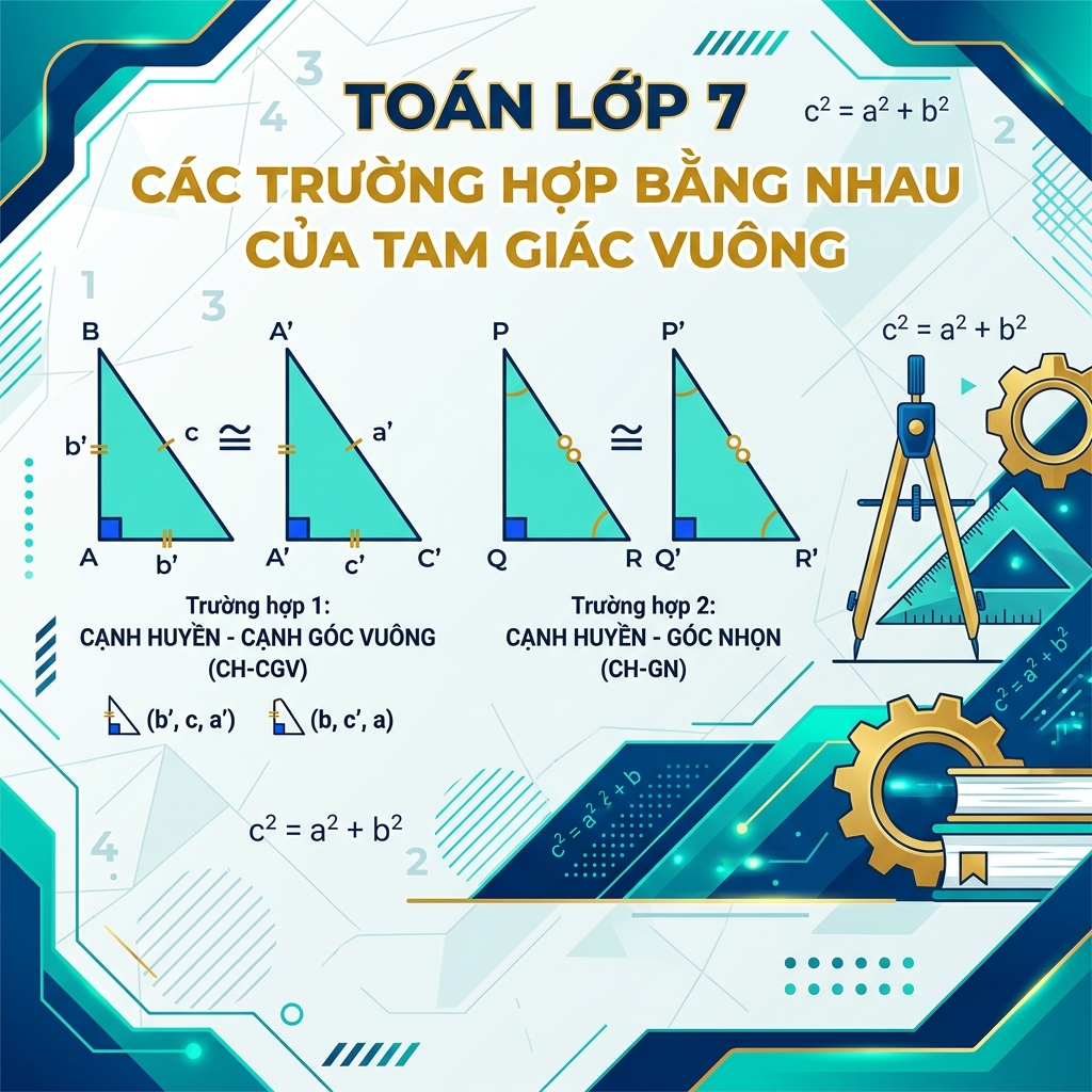 Banner Bài 15 Các trường hợp bằng nhau của tam giác vuông