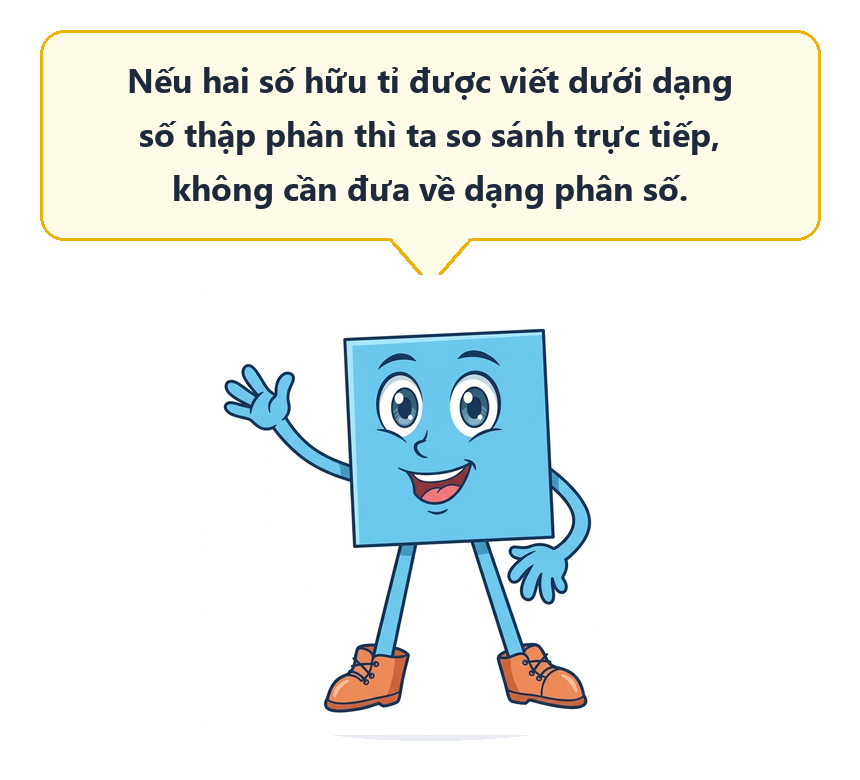 Nhân vật Chú Vuông SGK: Lời khuyên so sánh số thập phân